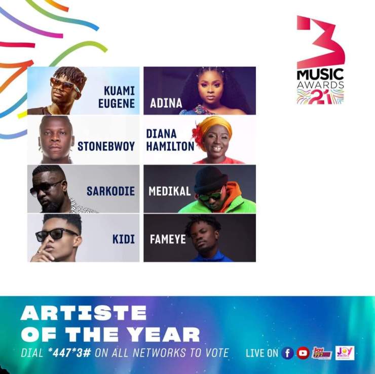 Where Is Shatta Wales Name In The Artiste Of The Year Category